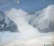 William Stott of Oldham, Mountain Peak by Moonlight